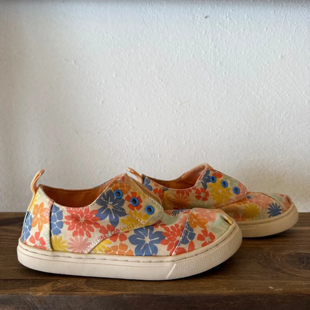 TOMS Alpargata Resident Floral Slip On Sneakers Little Kids Size 11 Canvas